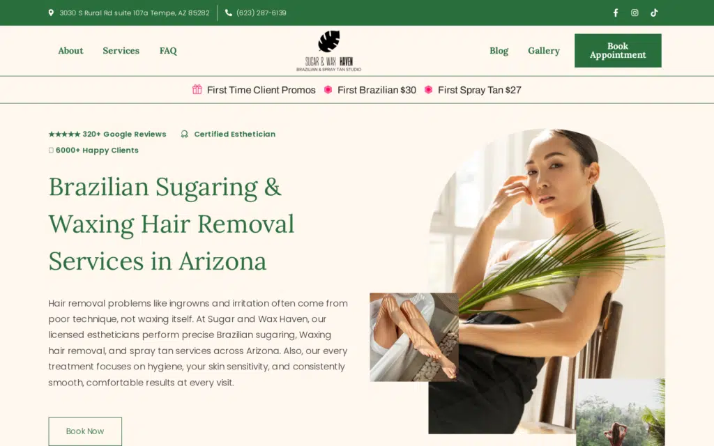 Sugar & Wax Haven website