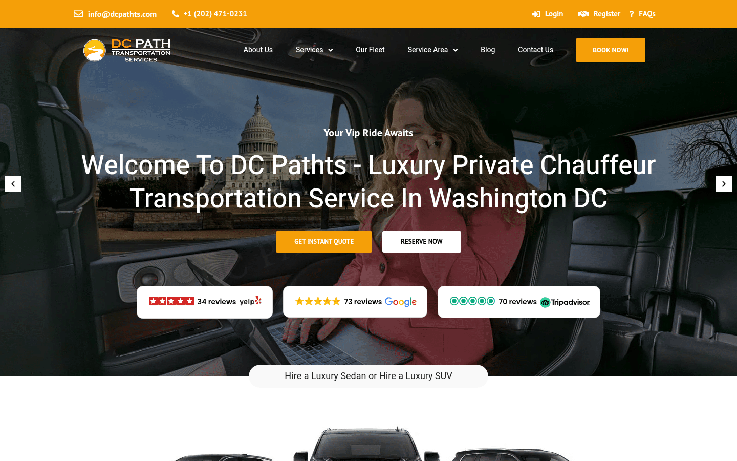 DC PATHTS luxury chauffeur website
