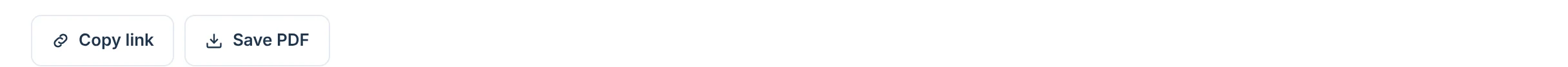 Under every redirect report: Copy link and Save PDF buttons