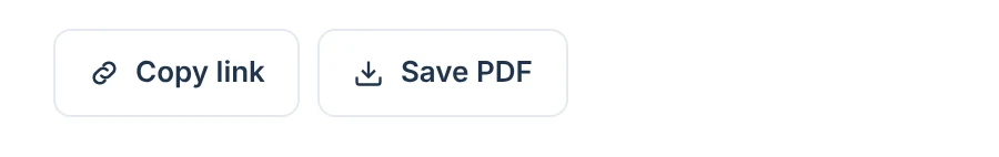 Copy link and Save PDF buttons under every schema report